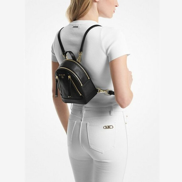 Michael Kors Brooklyn Mini Leather Pebbled Messenger Backpack (MSRP $258) - Picture 2 of 12